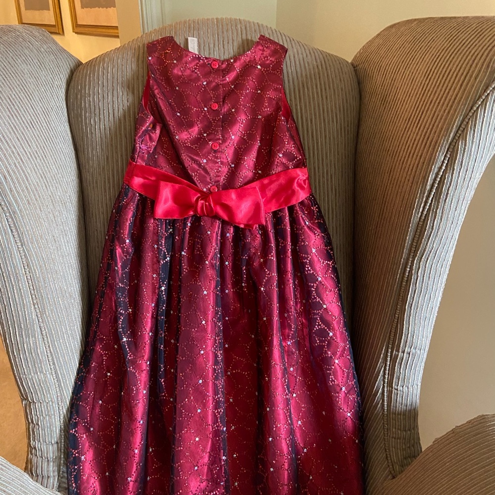 This is a black and red sequence beautiful girls dress
